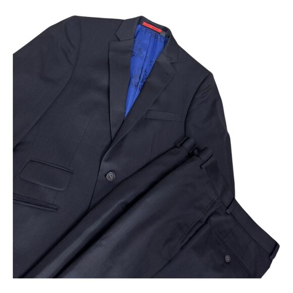 TED BAKER Luxury Designer Wool Blue Business Casual Formal Blazer Suit Mens 38R - Picture 6 of 11